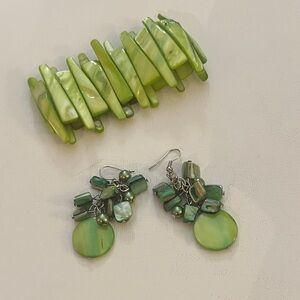 Green Beaded Jewelry Set